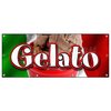 Signmission GELATO BANNER SIGN concession ice cream Italian homemade B-96 Gelato